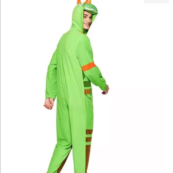 SOLD OUT!l🔥 NWT! Men’s Onesie Pajama or Costume Green Epic Games Fortnite Rex - Picture 2 of 8